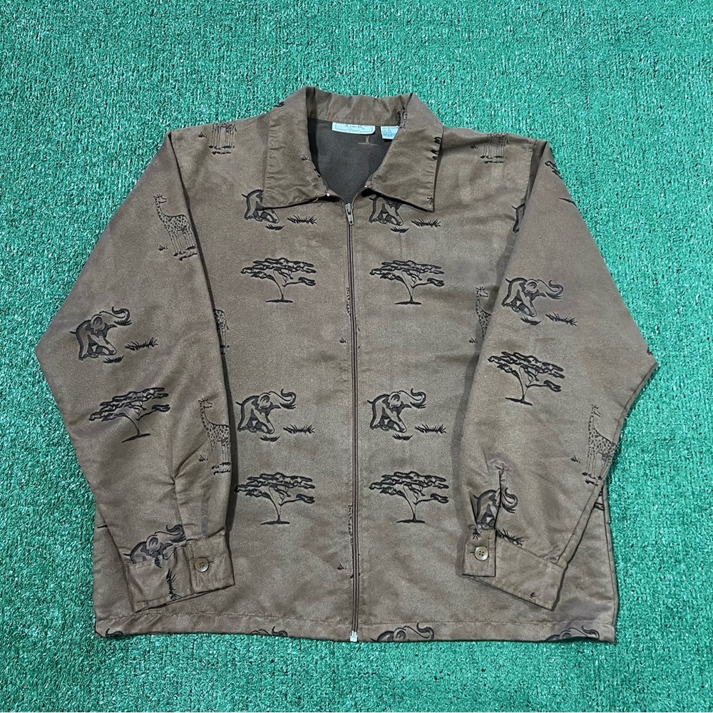 Vintage Keneth Too! brown safari print jacket